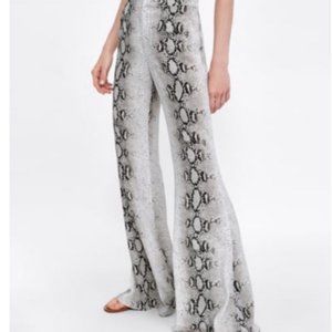 Zara Snakeskin Wide Leg Trouser